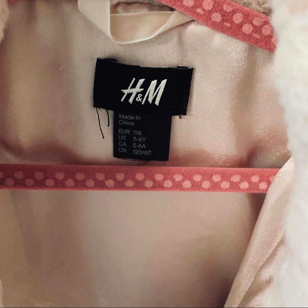 H&M 5-6Y girls pink faux fur coat - Picture 2 of 3